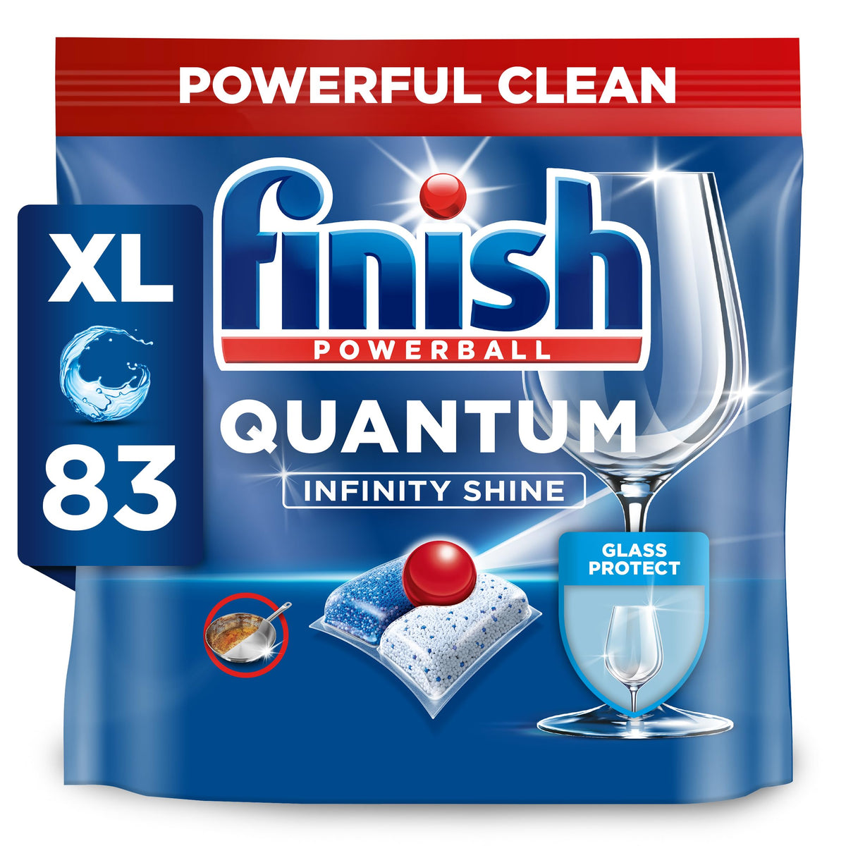 Finish Quantum Infinity Shine Spülmaschinentabs – kraftvolle Reinigung, Fettlösekraft und Glanz – 2x 83 Finish Caps