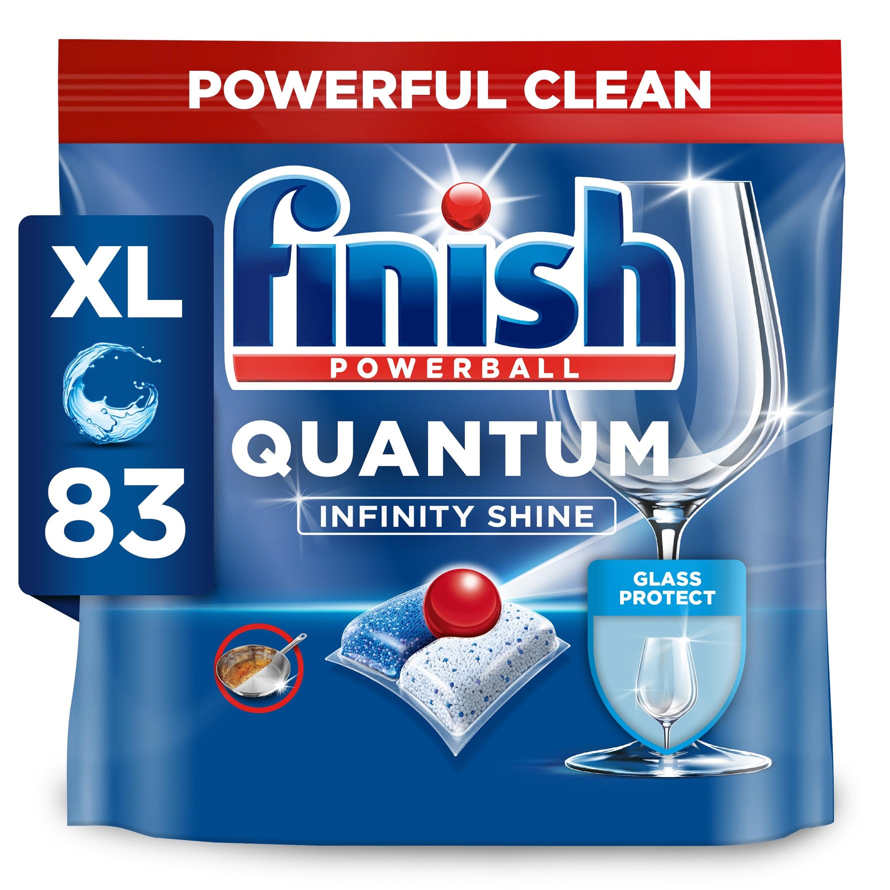 Finish Quantum Infinity Shine Spülmaschinentabs – kraftvolle Reinigung, Fettlösekraft und Glanz – 2x 83 Finish Caps