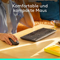 Logitech MK295 kabelloses Tastatur-Maus-Set mit SilentTouch-Technologie, Shortcut-Tasten, optischer Spurführung, Nano USB-Empfänger, verzögerungsfreier Drahtlosverbindung, QWERTZ layout - Schwarz