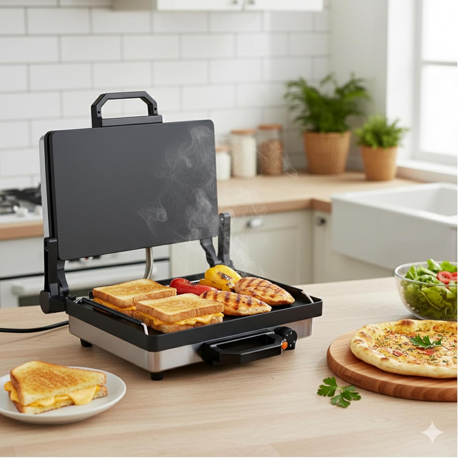 RoLand Germany Multigrill 2000W Teflon Kontaktgrill Ð 340_220mm GrillflŠche, 5 Stufen