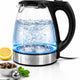Glas Wasserkocher 2,0L 2200W BPA Frei – Teekocher aus Borosilikatglas mit LED Beleuchtung,Indoor Outdoor Camping Wandern, Automatische Abschaltung, Trockengehschutz