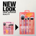 Real Techniques Everyday Essentials + Make-up-Schwamm-Set, Make-up-Pinsel und Make-up-Mixer-Schwamm, für Foundation, Rouge, Bronzer, Lidschatten und Puder, 5-teiliges Set