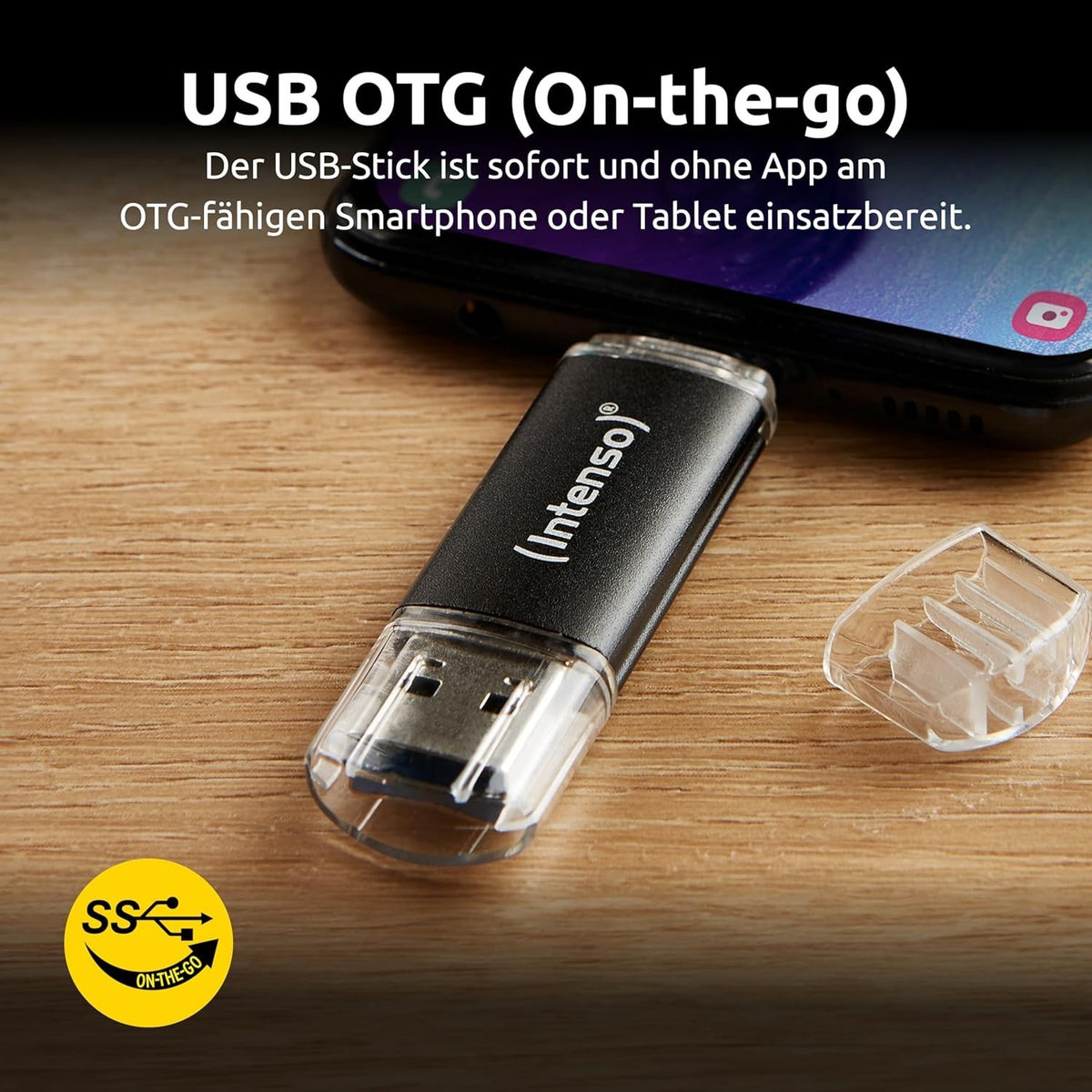 Intenso Twist Line 256 GB, Dual USB-Stick 3.2 Gen 1x1, USB-C und USB-A, 70MB/s, Anthrazit