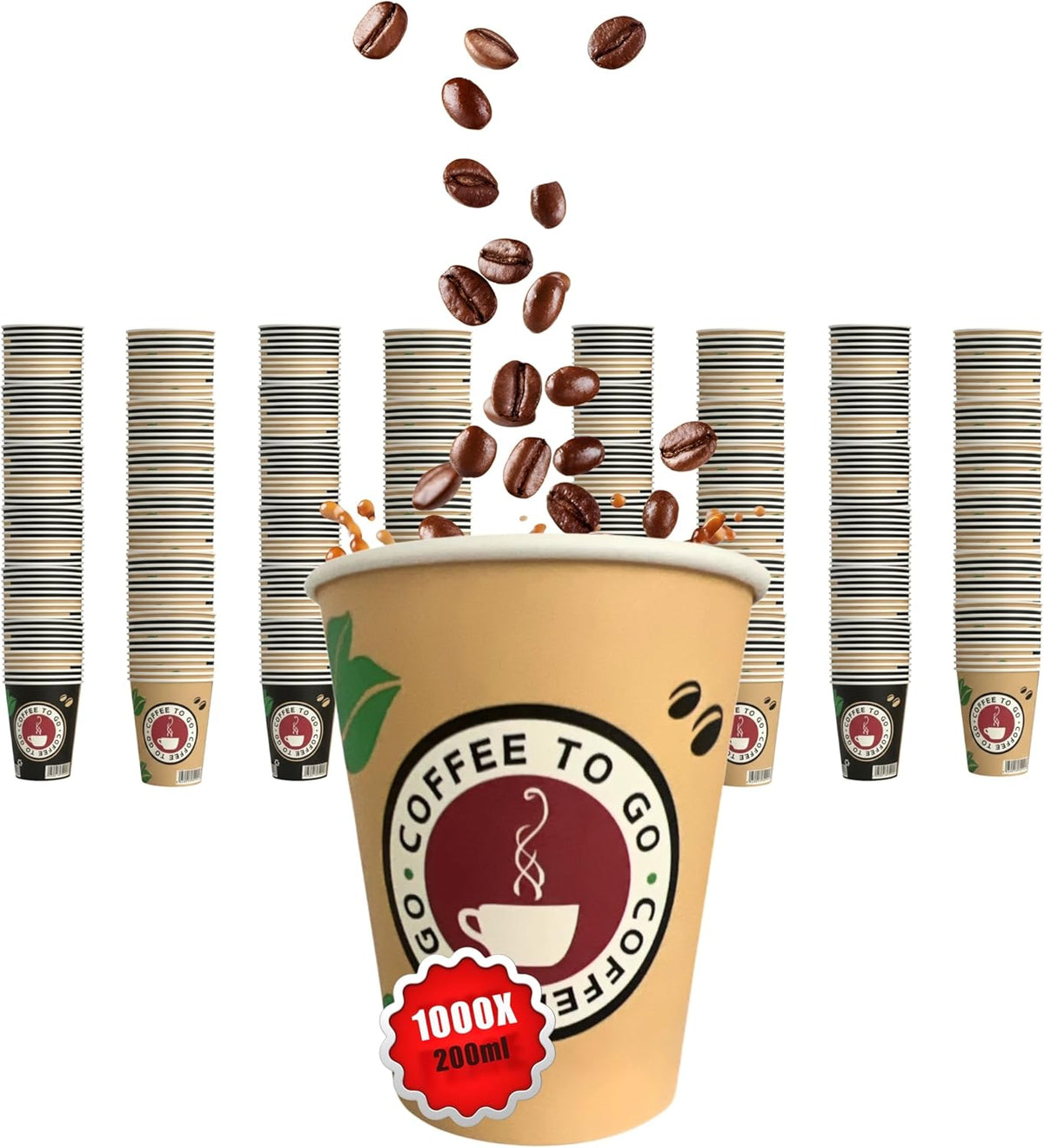 Roland Germany Coffee-to-go Becher 200ml Ð 1000 StŸck, geschmacksneutral & hitzebestŠndig