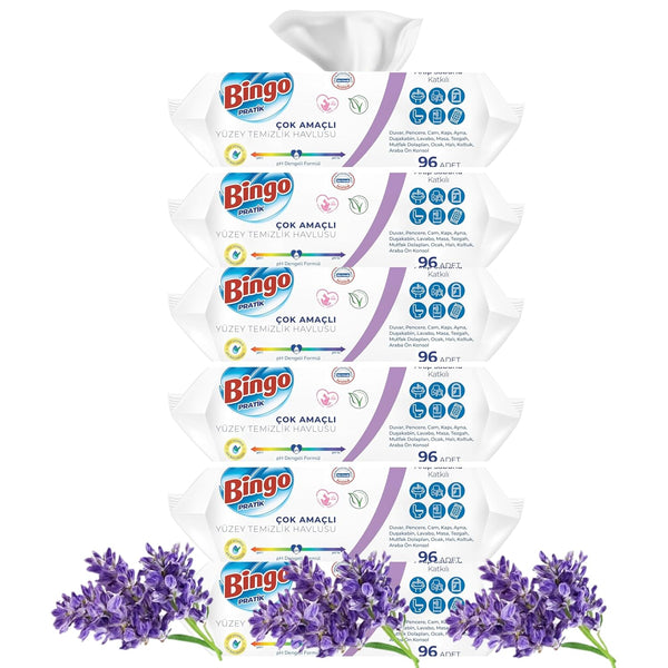 Bingo Streifenfrei OberflŠchenreinigungstŸcher Ð Schnell trocknend, Lavendel (6er Pack)