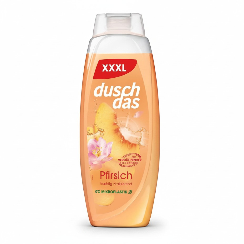 Limendahome Duschdas Duschgel Pfirsich XXXL mit verwöhnender Duftformel, 675 ml, fruchtig-vitalisierend, pH-hautneutral.