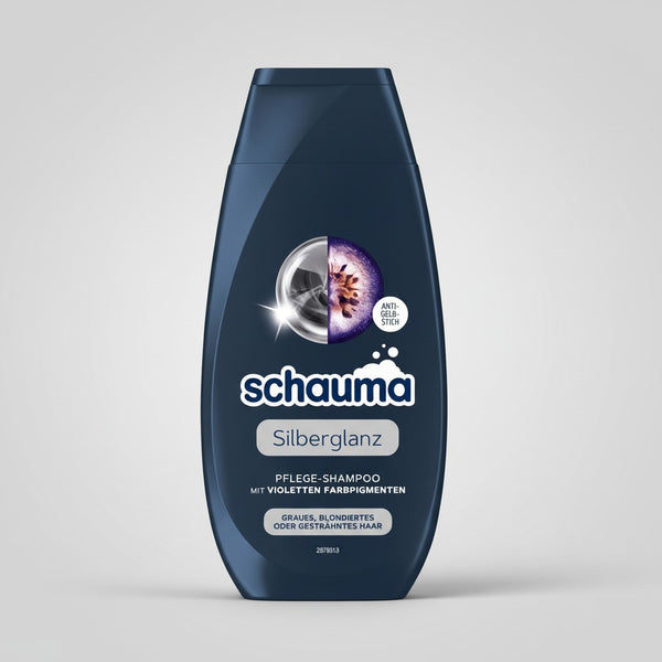Limendahome Schwarzkopf Schauma Silberglanz Pflege-Shampoo mit violetten Farbpigmenten gegen Gelbstich, 250 ml