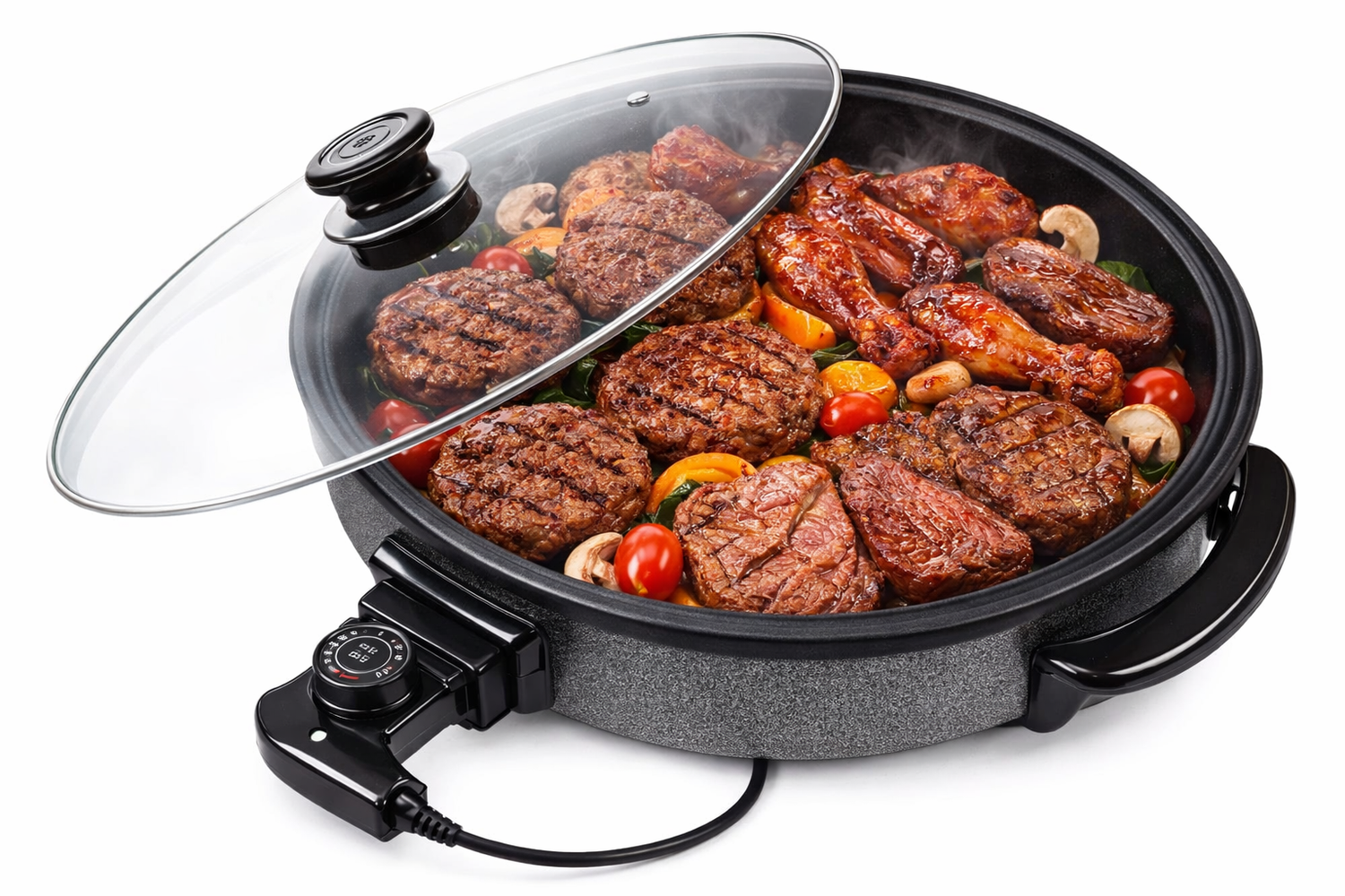 Crepes Maker 42 cm Granit – Elektrisches Crepe- & Yufka-Gerät 2300W mit Temperaturregler & Antihaftbeschichtung